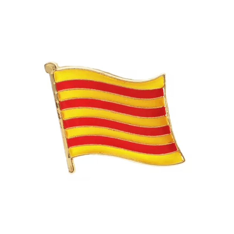 Catalonia Flag Enamel Lapel Pin Crystal Epoxy Badge 1