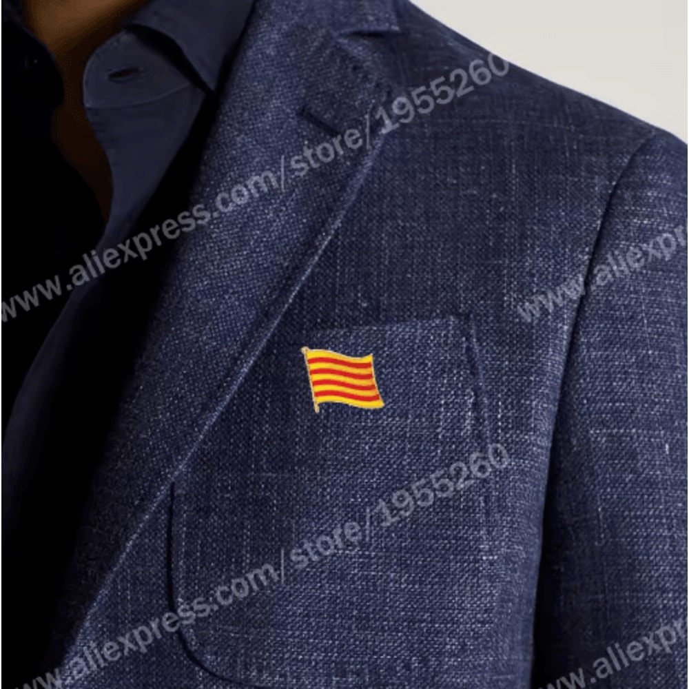 Catalonia Flag Enamel Lapel Pin Crystal Epoxy Badge 2