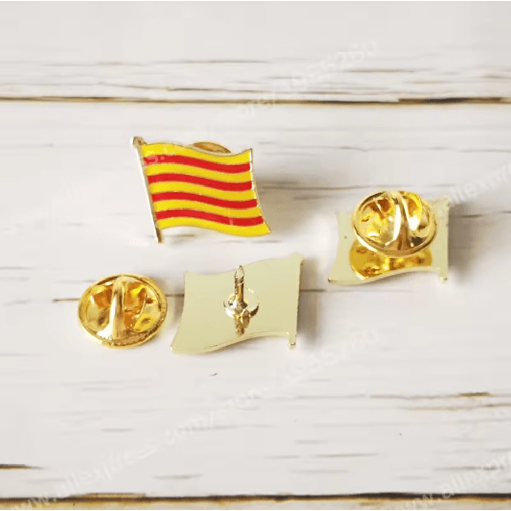 Catalonia Flag Enamel Lapel Pin Crystal Epoxy Badge 3