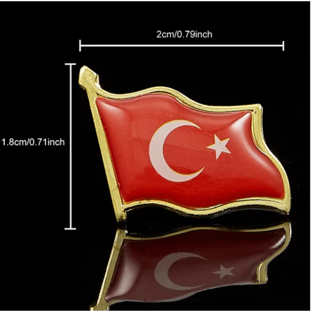 Turkey National Flag Enamel Lapel Pin Retro Badge 5