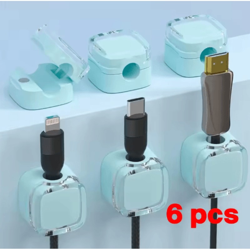 Magnetic Adjustable Cable Clips For UnderDesk Cable Management 0