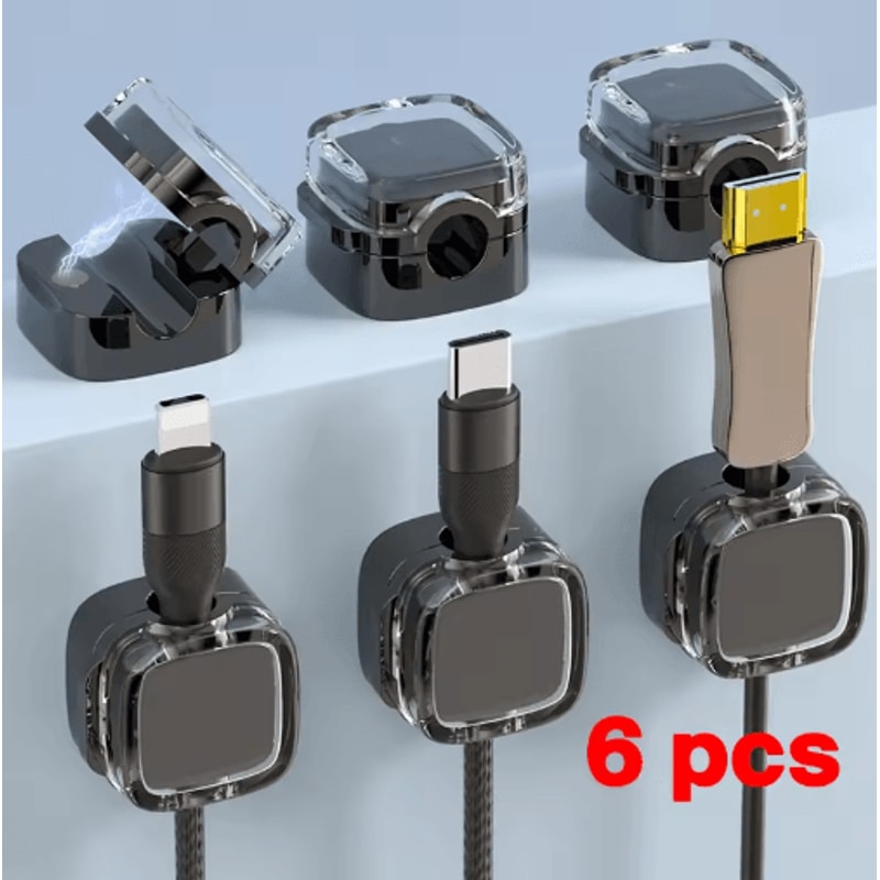 Magnetic Adjustable Cable Clips For UnderDesk Cable Management 1