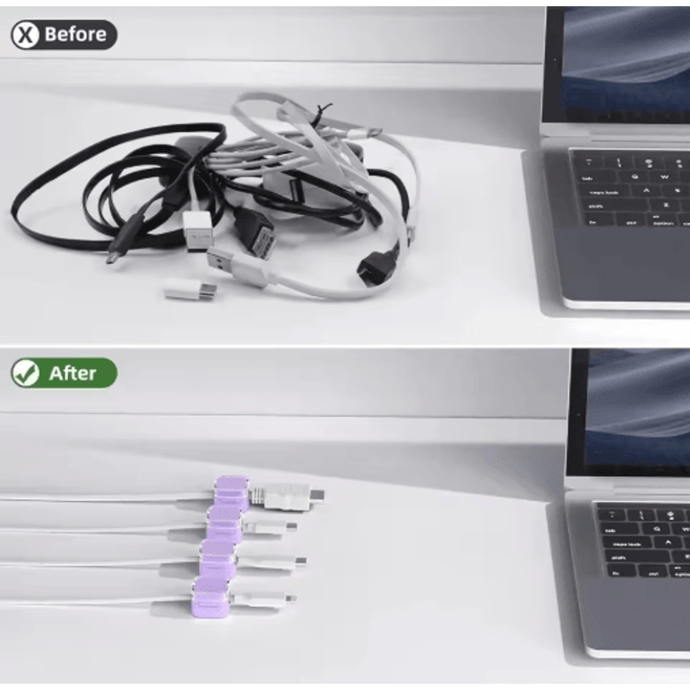 Magnetic Adjustable Cable Clips For UnderDesk Cable Management 18
