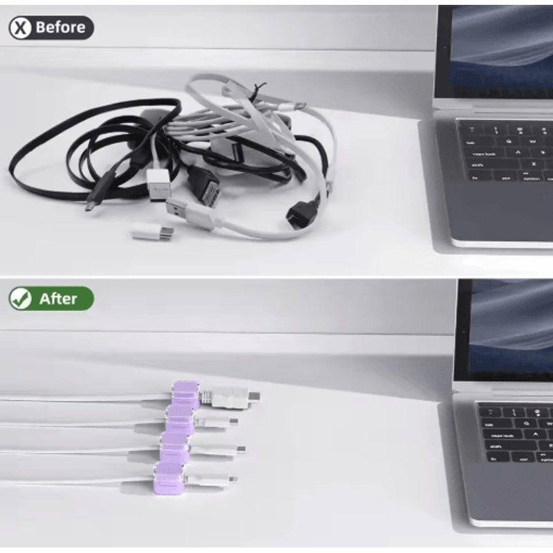 Magnetic Adjustable Cable Clips For UnderDesk Cable Management 18