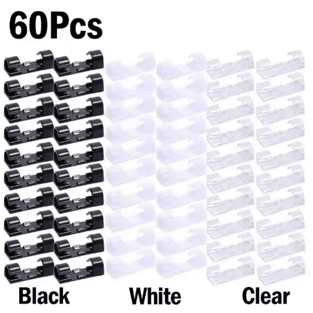 SelfAdhesive Cable Organizer Clips For Desktop And Wall Use 1