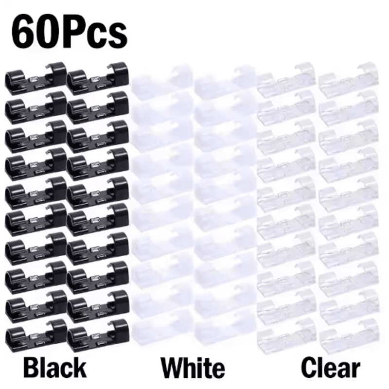 SelfAdhesive Cable Organizer Clips For Desktop And Wall Use 1