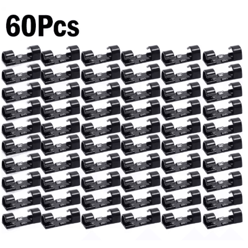 SelfAdhesive Cable Organizer Clips For Desktop And Wall Use 4