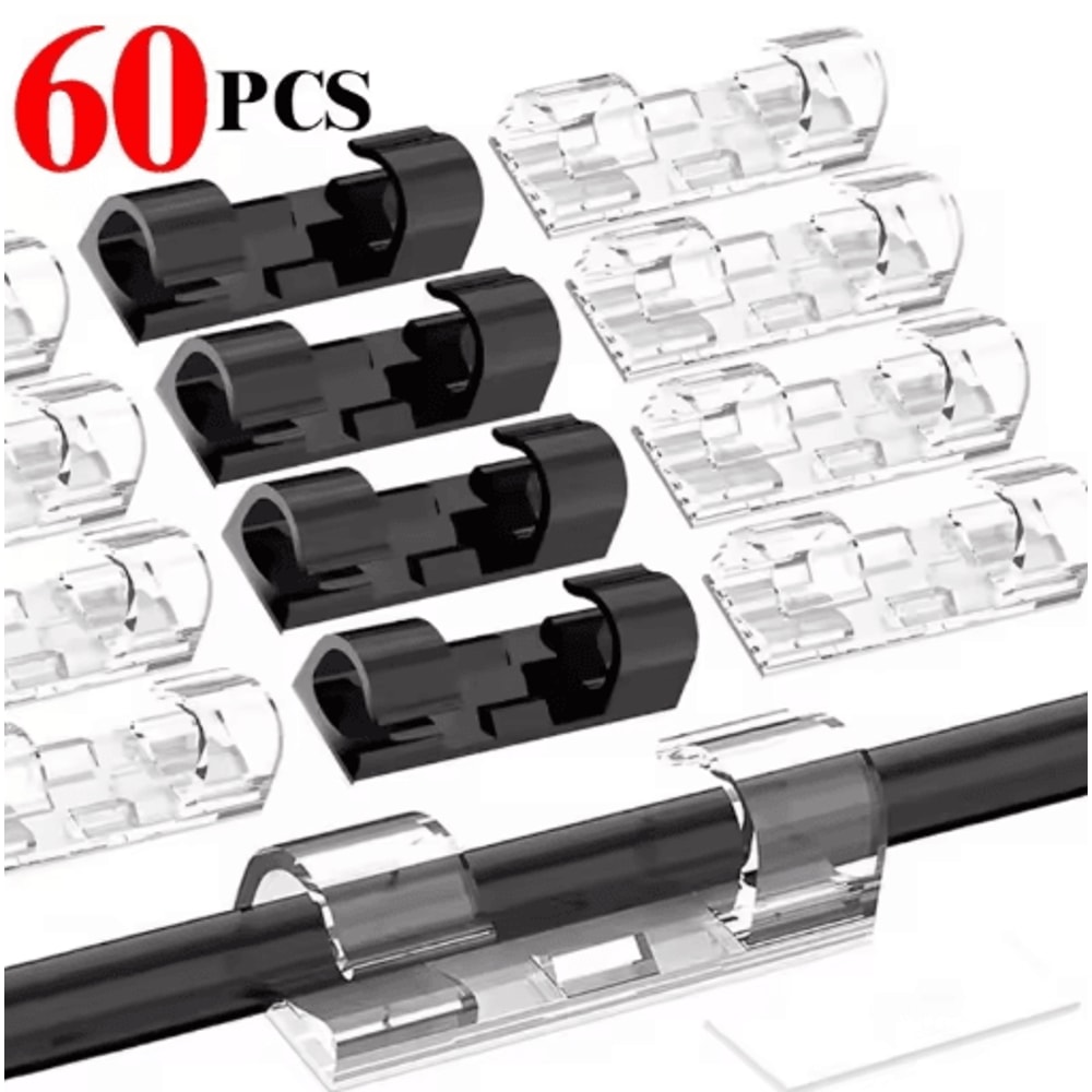 SelfAdhesive Cable Organizer Clips For Desktop And Wall Use 17