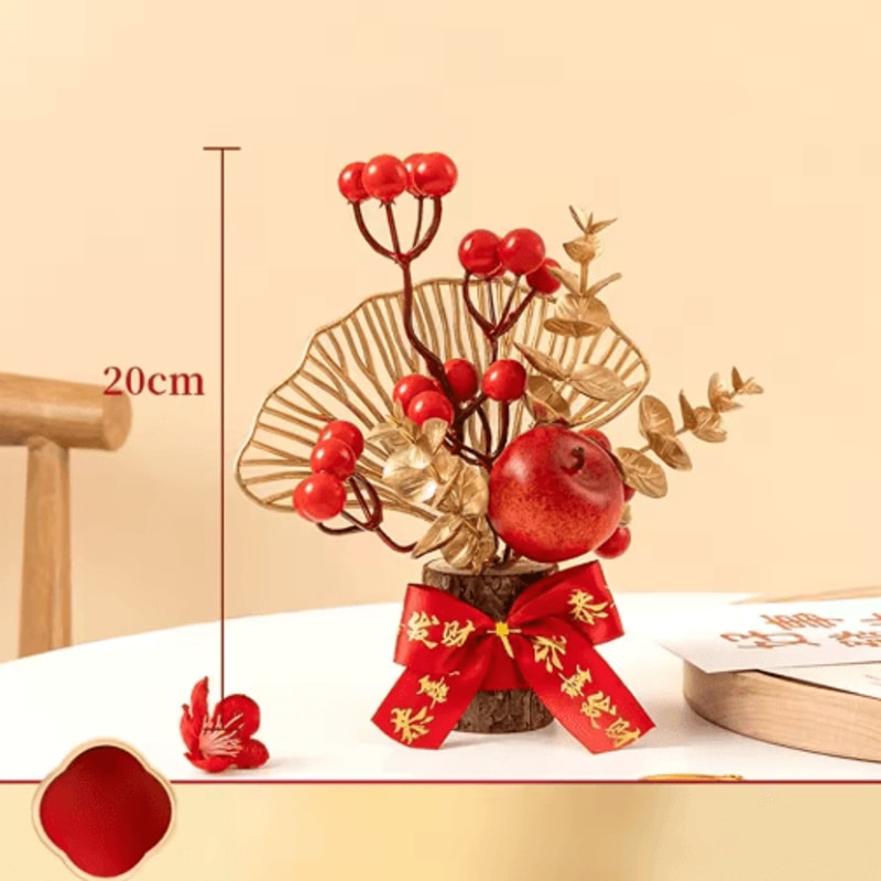 Chinese Artificial Red Berry Plant Pot For Good Luck Decor 1