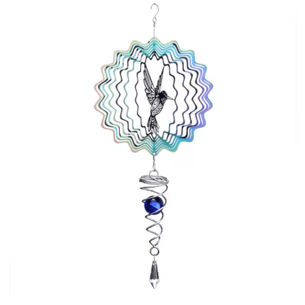 3D Crystal Hummingbird Wind Chimes Sun Catcher Pendant 0