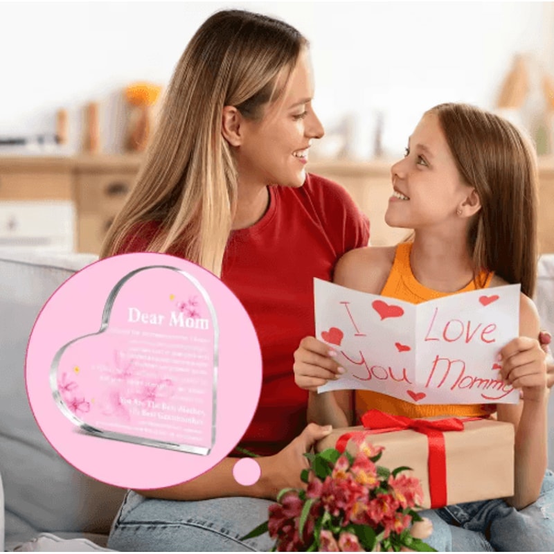 To My Mom Heart Acrylic Keepsake Gift From Daughter 2