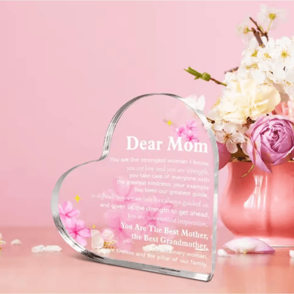 To My Mom Heart Acrylic Keepsake Gift From Daughter 4