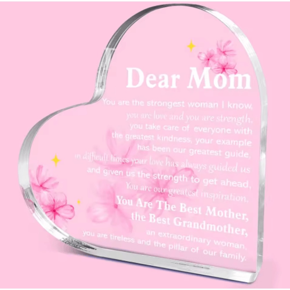 To My Mom Heart Acrylic Keepsake Gift From Daughter 0