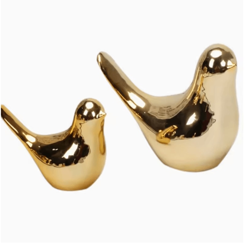Gold White Decorative Accent Pair For Shelves And Tabletops 4