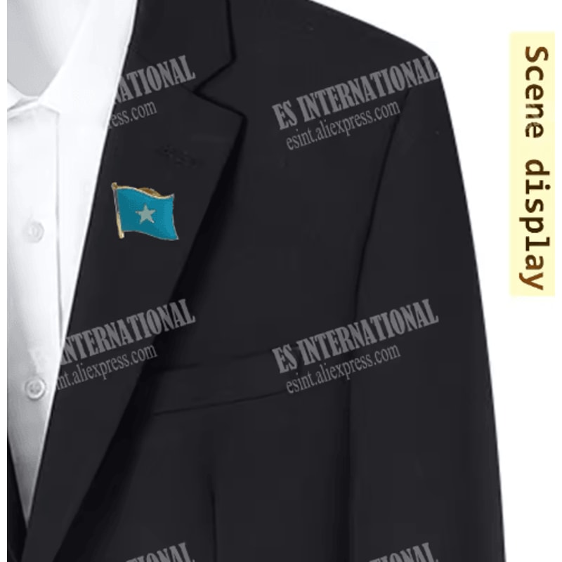 Somalia National Flag Crystal Enamel Lapel Pin Badge 1