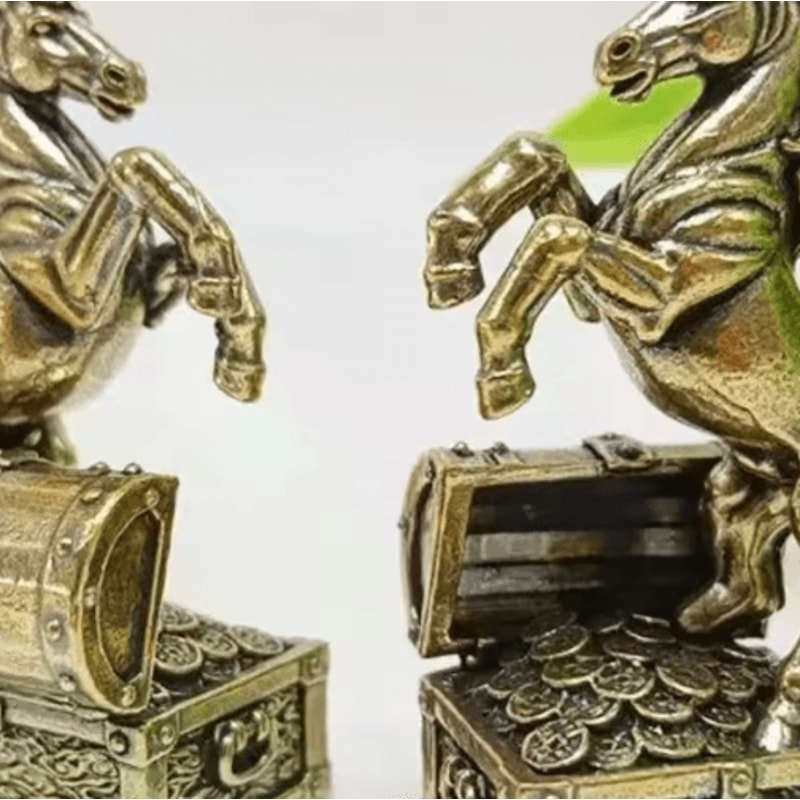 Brass Zodiac Horse Feng Shui Mini Statue For Home Office Decor 0