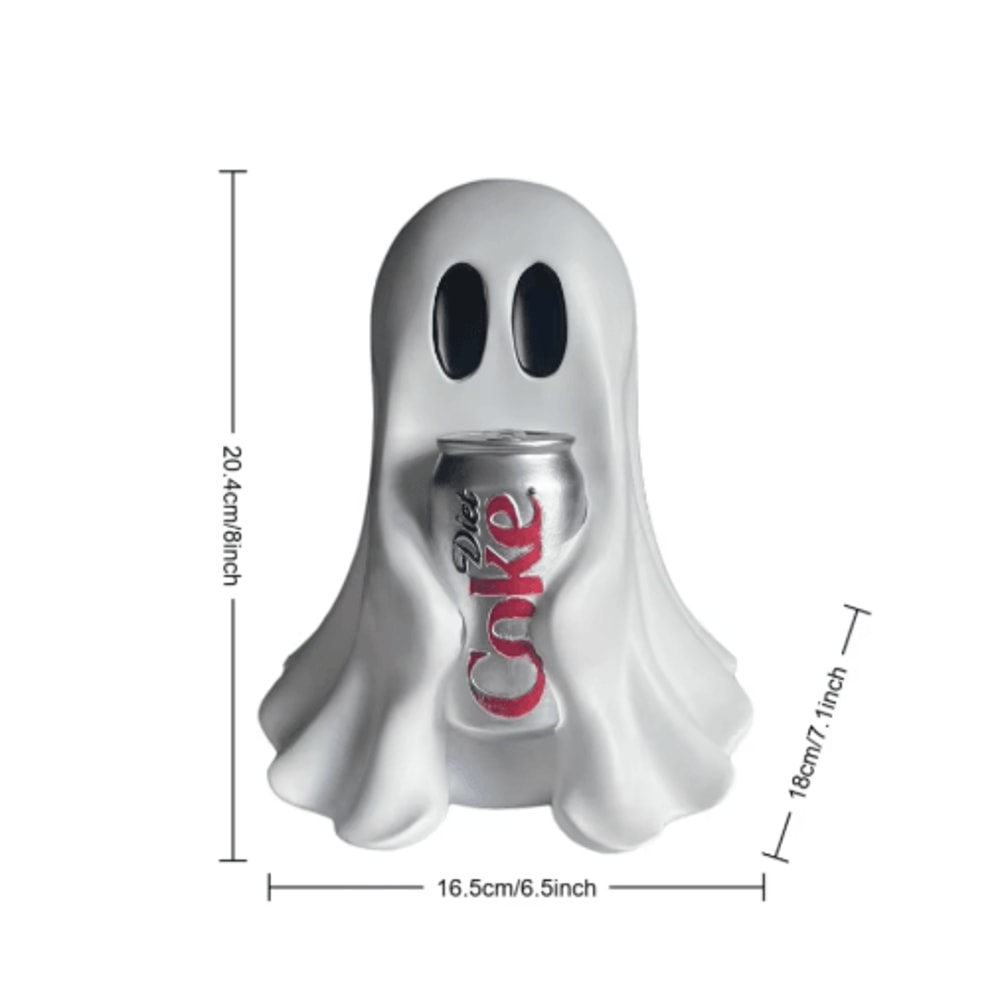 Cute Halloween Ghost Holding Coke Tabletop Statue Decor 3