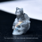 CUPIDCRYSTAL HandCarved Crystal Skull Cat Figurine 1
