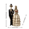 Halloween Skeleton Couple Statue In Vintage Wedding Dress Style 2