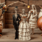 Halloween Skeleton Couple Statue In Vintage Wedding Dress Style 3
