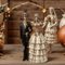 Halloween Skeleton Couple Statue In Vintage Wedding Dress Style 3