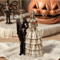 Halloween Skeleton Couple Statue In Vintage Wedding Dress Style 5