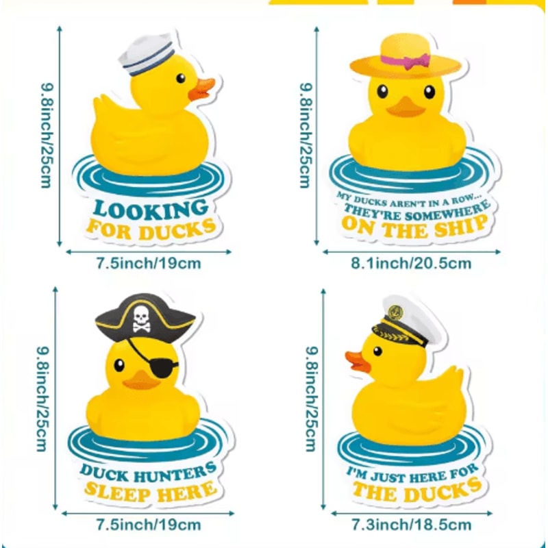 Funny Duck Magnetic Cruise Door Decorations 4PCS Set 4
