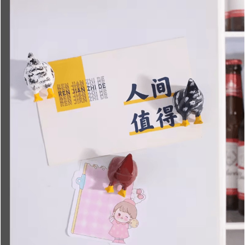 Funny Chicken Butt Resin Fridge Magnets 3Piece Decorative Set 4