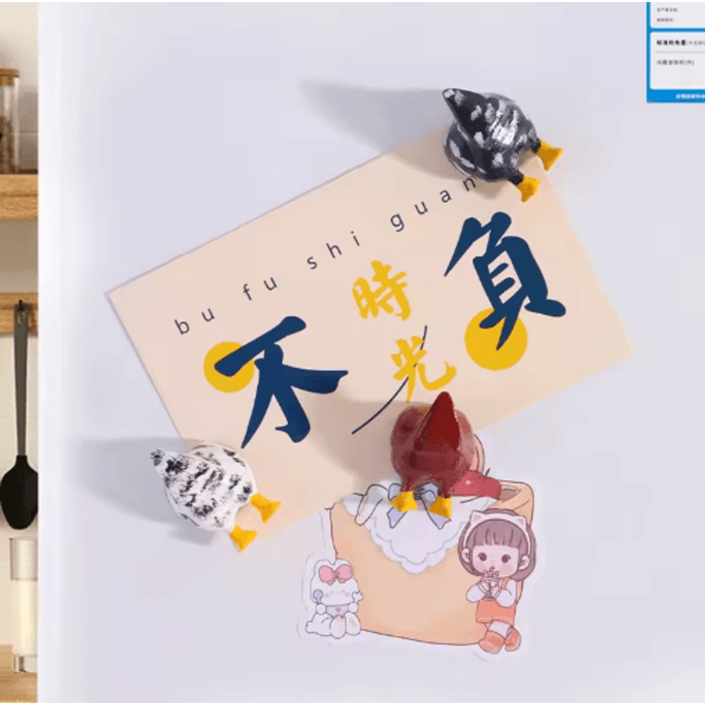 Funny Chicken Butt Resin Fridge Magnets 3Piece Decorative Set 0