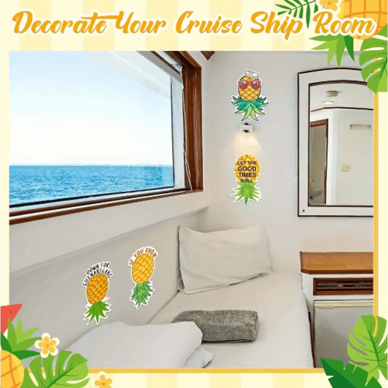 Upside Down Pineapple Magnetic Cruise Door Decorations 6Piece Set 2