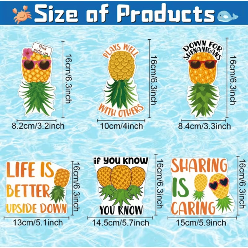 Upside Down Pineapple Magnetic Cruise Door Decorations 6Piece Set 4