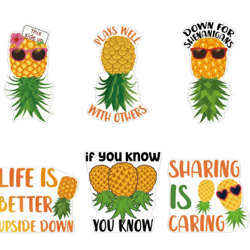 upside down pineapple magnetic cruise door decorations – 6-piece set