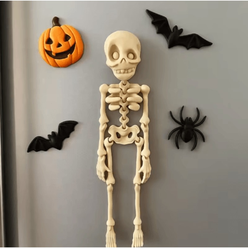 Poseable Magnetic Skull Fridge Magnet With Movable Joints 4