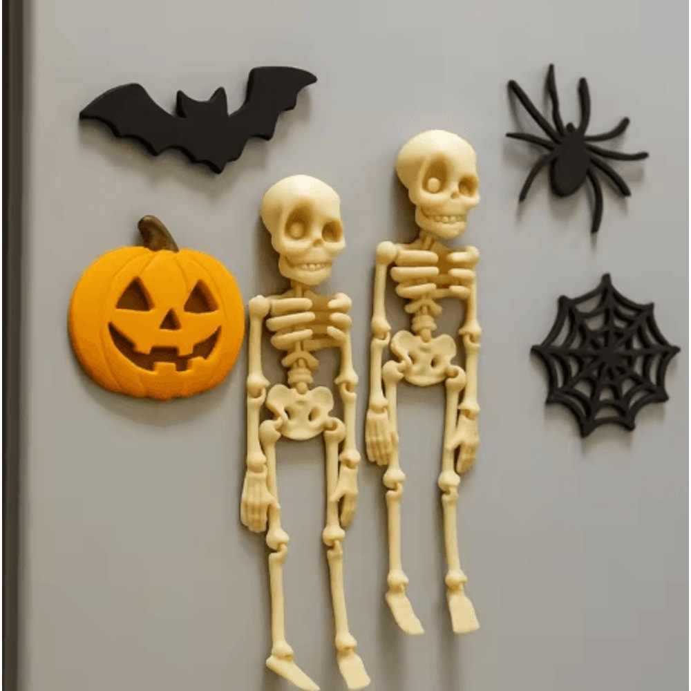 Poseable Magnetic Skull Fridge Magnet With Movable Joints 0