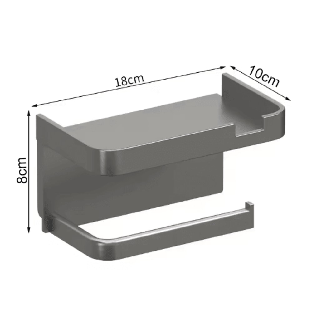 WallMounted Toilet Paper Holder With Storage Shelf For Bathroom Kitchen 1