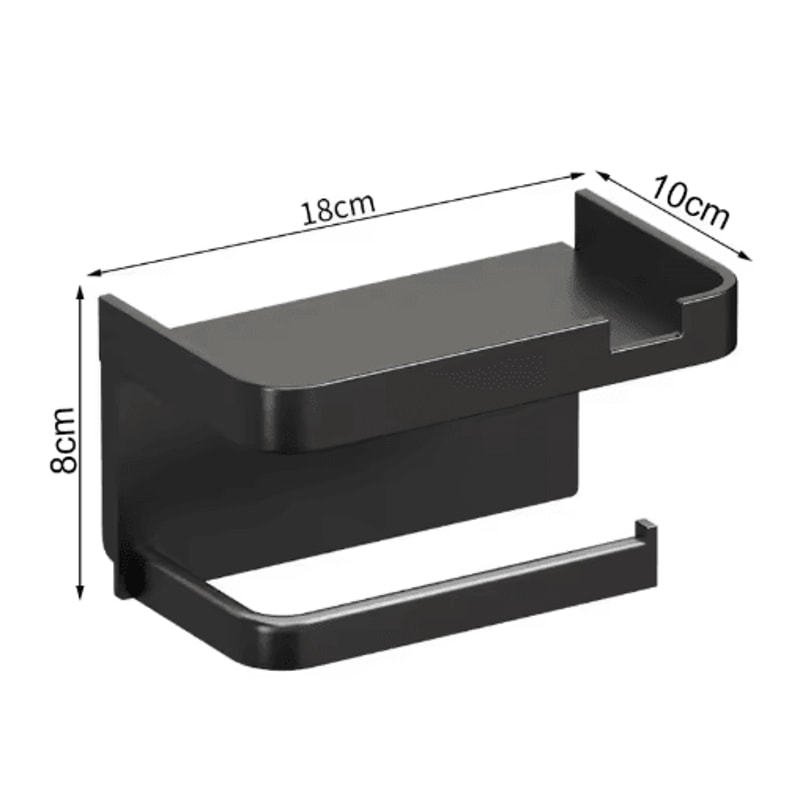 WallMounted Toilet Paper Holder With Storage Shelf For Bathroom Kitchen 2