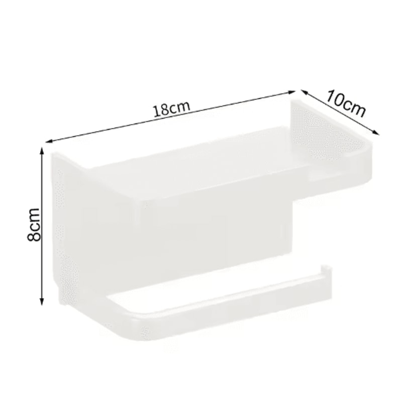 WallMounted Toilet Paper Holder With Storage Shelf For Bathroom Kitchen 3