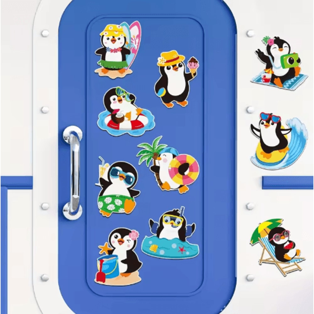 Cute Penguin Cruise Door Magnets Set 10PCS Beach Pool Theme Decor 4