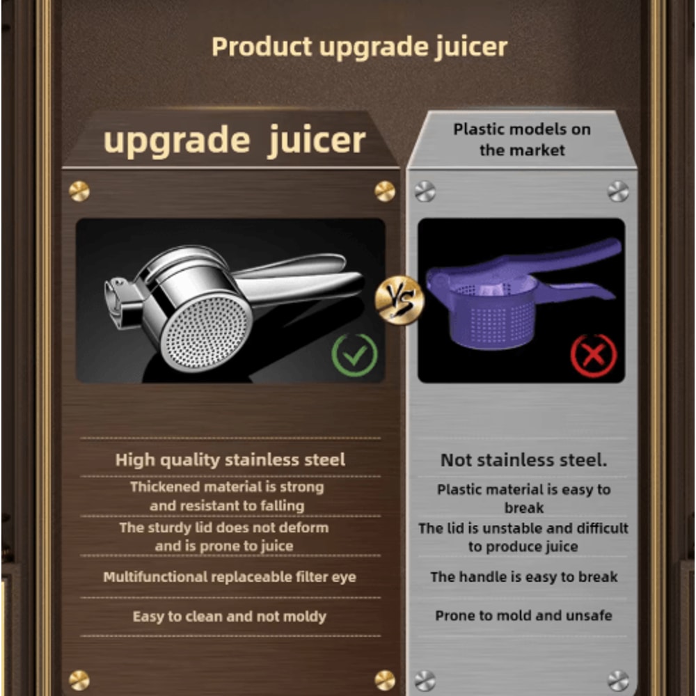 Stainless Steel Potato Masher Ricer Press For Smooth Purees 3