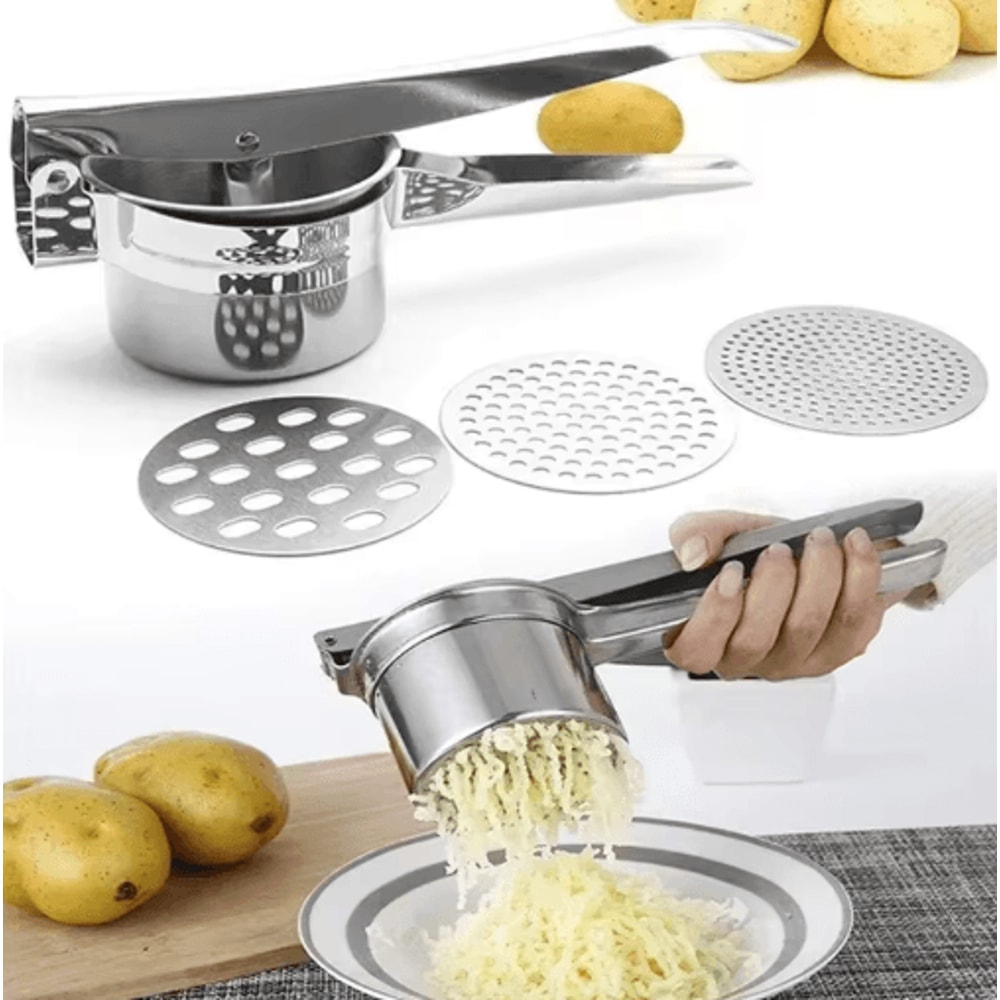 Stainless Steel Potato Masher Ricer Press For Smooth Purees 0