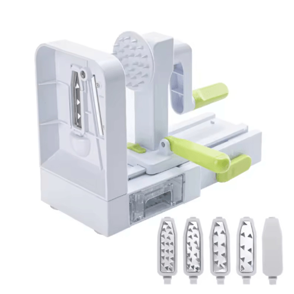 LMETJMA 5in1 Rotary Vegetable Spiralizer Cheese Grater JT319 1