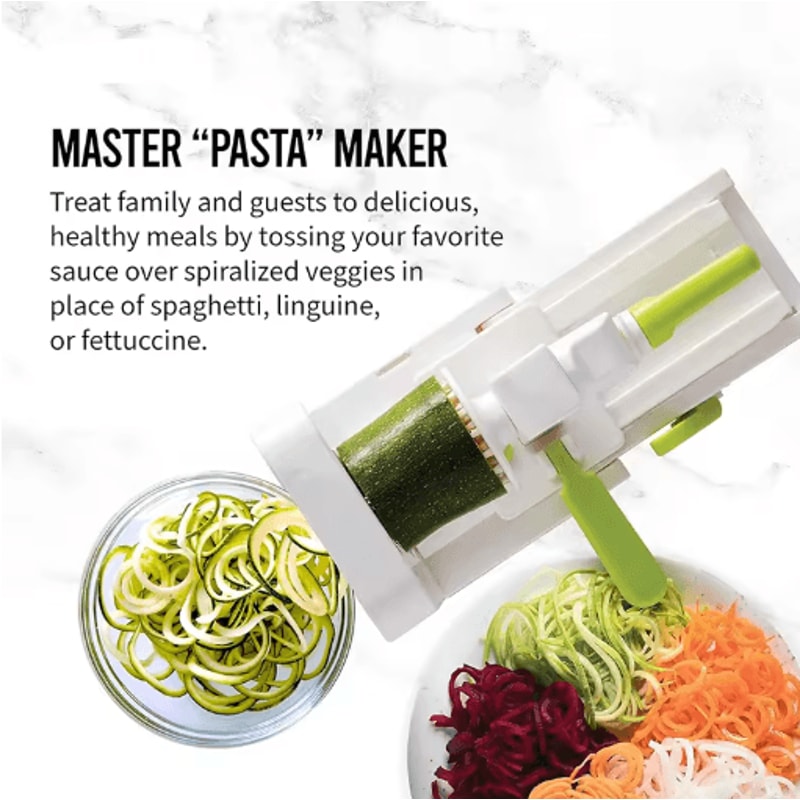 LMETJMA 5in1 Rotary Vegetable Spiralizer Cheese Grater JT319 2