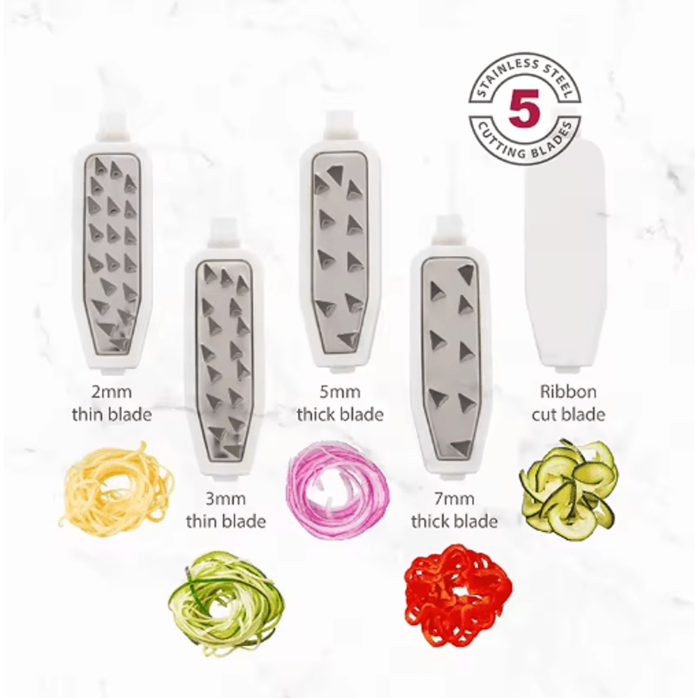 LMETJMA 5in1 Rotary Vegetable Spiralizer Cheese Grater JT319 6