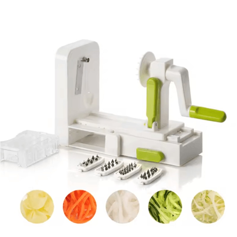 LMETJMA 5in1 Rotary Vegetable Spiralizer Cheese Grater JT319 0