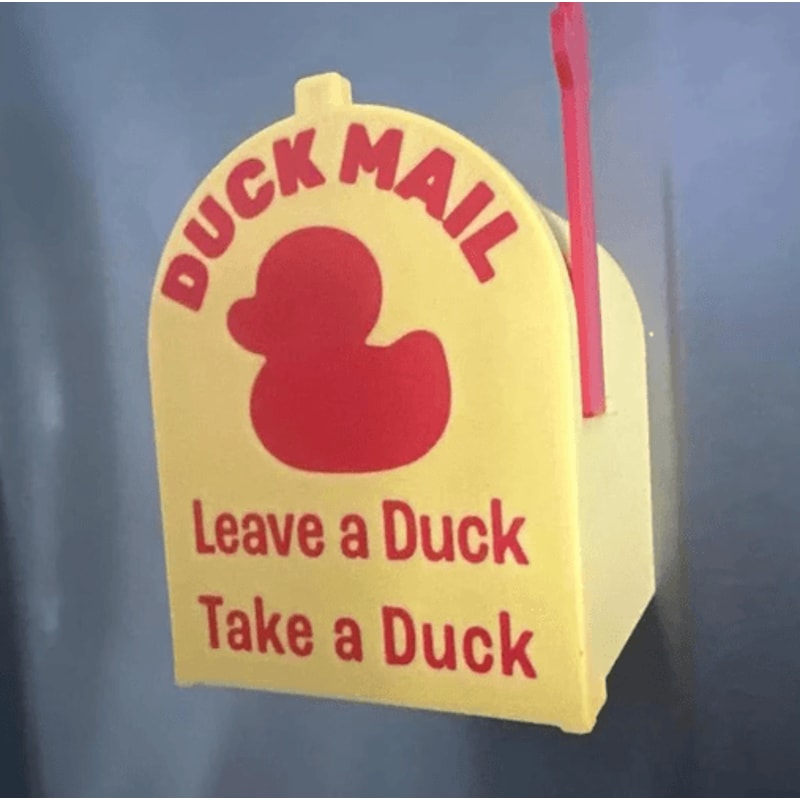 Cruising Duck Mini Mailbox Fridge Magnet For Interactive Duck Exchange 3