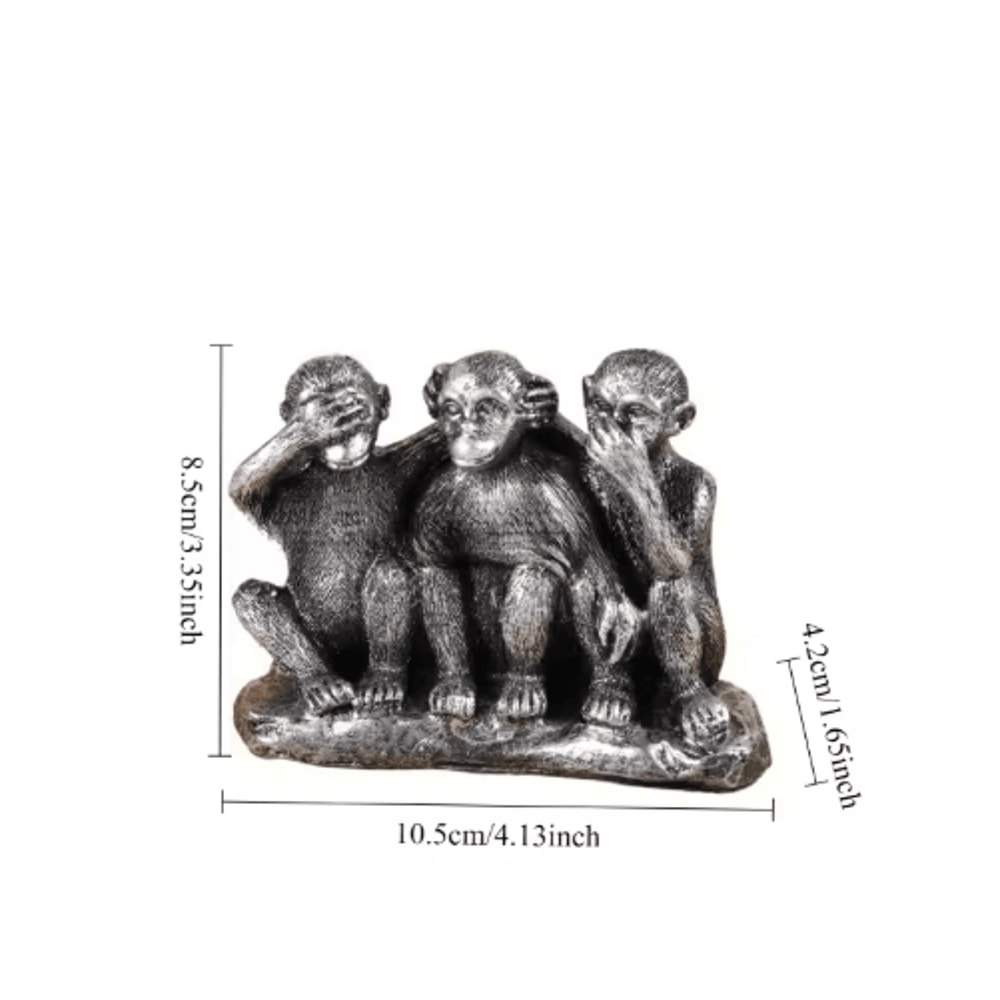 Creative Three Wise Monkeys Resin Figurine For Home Decor Gifting 1
