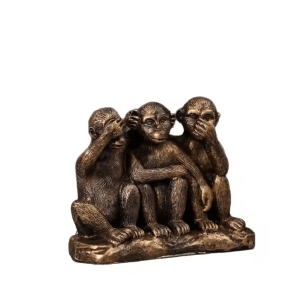 Creative Three Wise Monkeys Resin Figurine For Home Decor Gifting 2