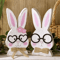 Nordic Rabbit Couple Easter Decorations 2Piece Wooden Ornament Set 3
