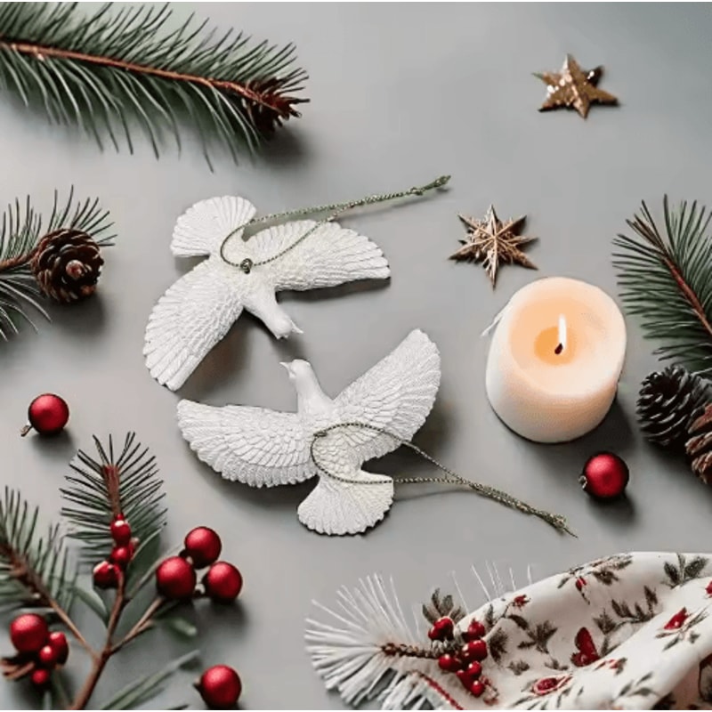 Friendship Doves Resin Christmas Tree Ornament 2