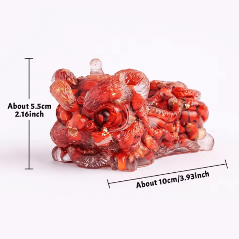 Natural Crystal Lion Dance Feng Shui Statue For Home Office Decor 5